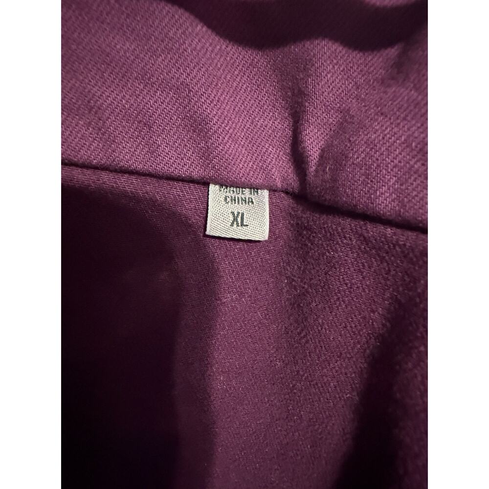 Kut From The Kloth Kara Jacket XL Purple Cropped Raw Hem Snap Front - Picture 10 of 10
